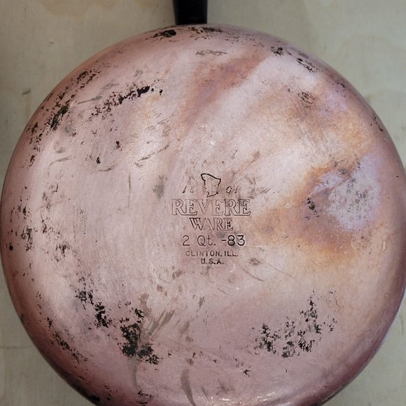 Vintage Revere Ware Copper Clad 2 Qt Sauce Pan Pot 6.5 x 4.25 Inches - Picture 6 of 11